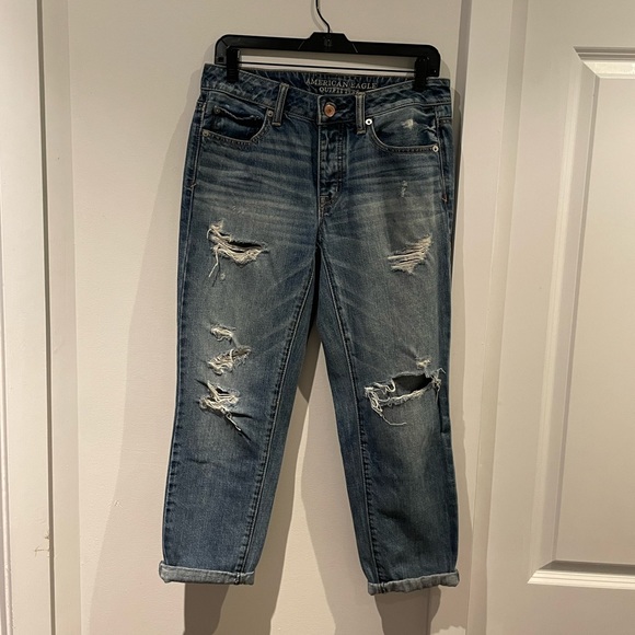 American Eagle Outfitters Boy Crop Jeans - Size 4 - Picture 1 of 5